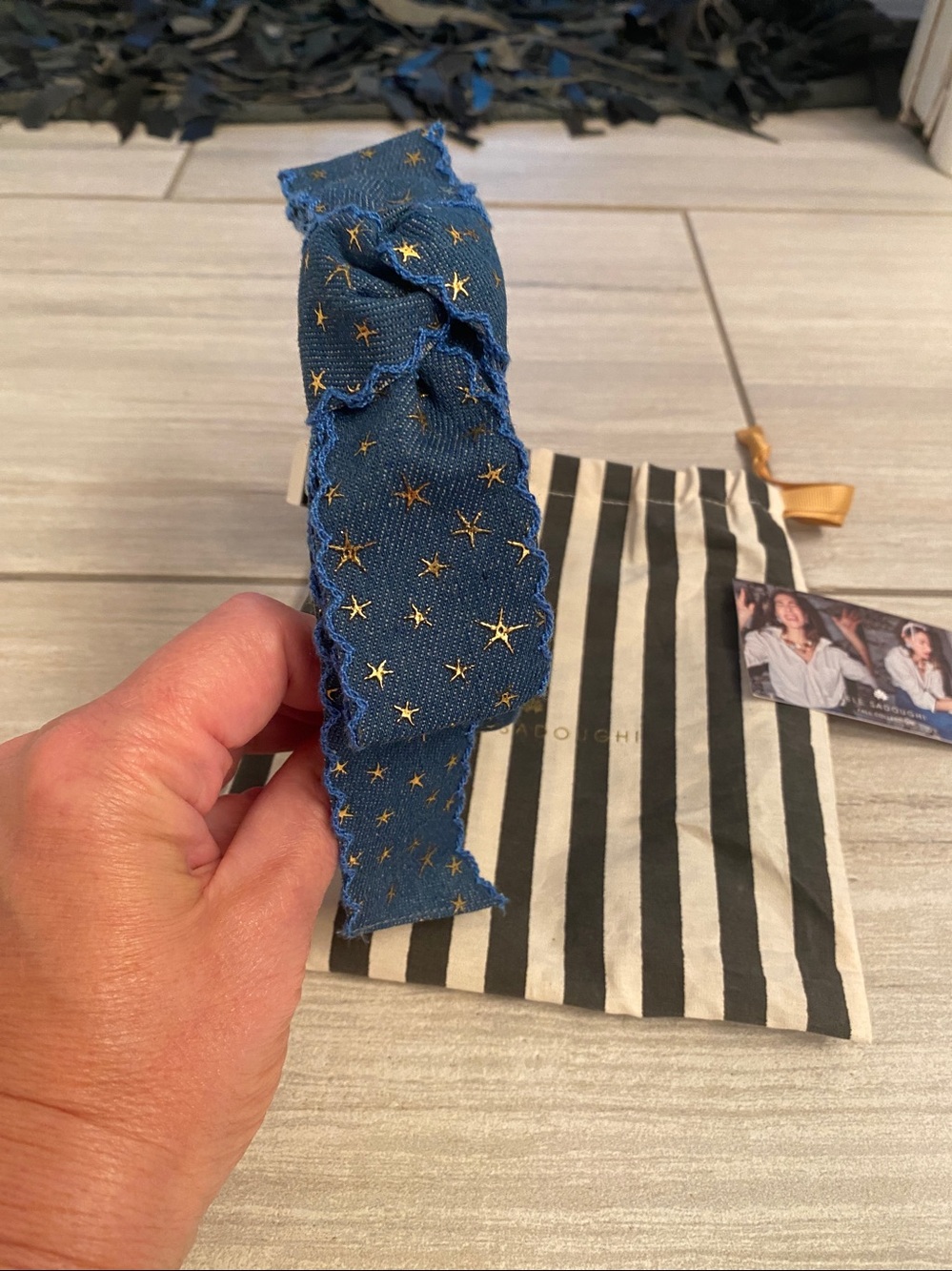 NWT Lele Sadoughi Shirley Starry Sky Headband Indigo blue - Picture 3 of 5